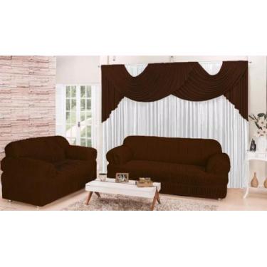 Imagem de Kit Conforto Cortina 3,00x2,80 + Capa de Sofá 2 e 3 lugares - M.A Enxo