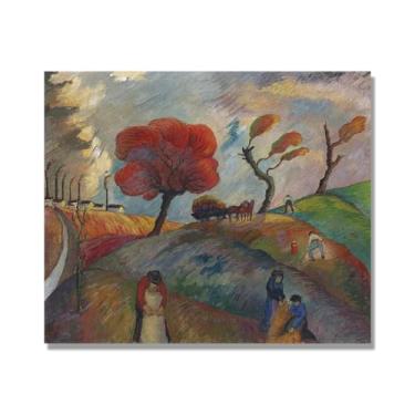 Imagem de NHLDZYH Impressões de artistas famosos, (formigueiro) por Marianne von Werefkin, reprodução de impressão em tela de paisagem pôster para decoração de casa. Somente tela de 60 x 72 cm - 23,6 x 28,3 pol