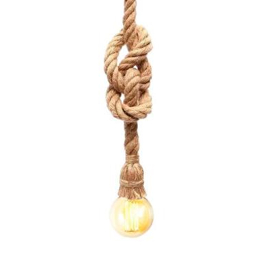 Imagem de Luminária Pendente Design Rustico Retrô Corda Sisal 1,25m - JKVERAS