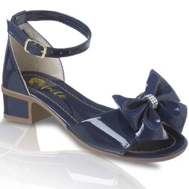 Imagem de Sandália Infantil Feminina Salto Baixo Social Estilosa - Pepite, Azul 