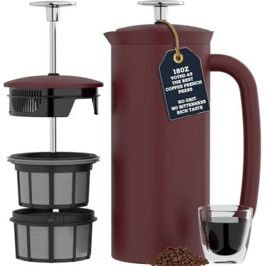 Imagem de ESPRO - Prensa francesa P7 - Máquina de café e chá isolada de aço inoxidável de parede dupla com microfiltro - Mantenha as bebidas quentes por mais tempo, perfeita para casa (cranberry, 510 g)