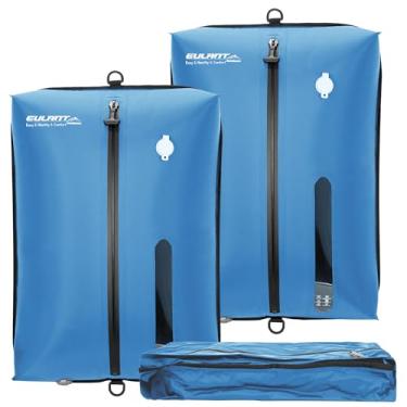 Imagem de Sacos de vácuo reutilizáveis para viagem, bolsa profissional à prova d'água IPX8 de compressão a vácuo para malas, mochila, organizadores de embalagem para embalagem de roupas (pacote com 2 sem bomba)