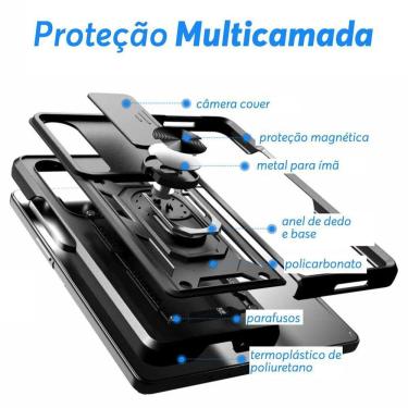 Imagem de Capa para Samsung Galaxy Z Fold 4 Resistente à Queda | Preto