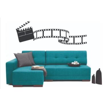 Imagem de Adesivo De Decoração Parede Sala Cinema Filme Claquete