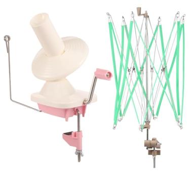 Imagem de Enrolador de fios, ferramenta de enrolamento de bolas de fio rápida e fácil, enrolador de bolo de fio compacto para crochê, enrolador de fio manual portátil com baixo ruído para crochê, enrolador de