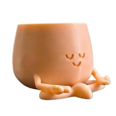 Imagem de Vaso Para Suculenta Carinha Meditando(2,Bege)