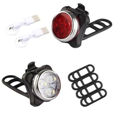 Imagem de Usb recarregável Xpe bicicleta dianteira luzes traseiras levou bicicle