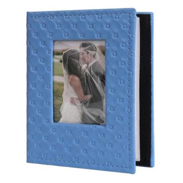 Imagem de Álbum de fotos RECUTMS 16x13x6 cm Couro PU 100 bolsos azul