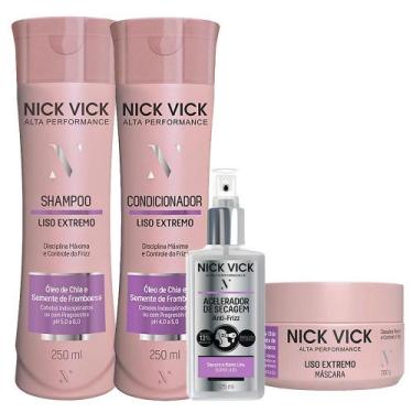Imagem de NICK VICK Liso Extr Shampoo Cond Máscara e Fluido Acelerador - Nick & 