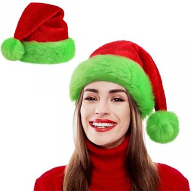 Imagem de Wgudzpj Santa Hat - Soft and Cozy Unisex Christmas Hat for Christmas New Year
