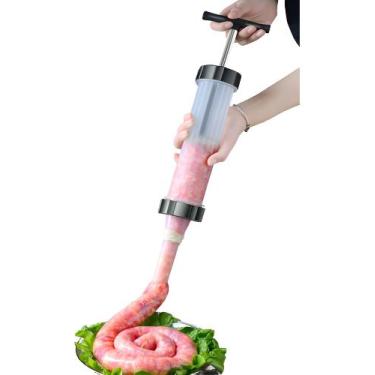 Imagem de Embutidora Ensacadeira Canhão De Encher Linguiça 3 Funis Marca BJA