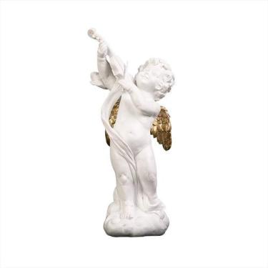 Imagem de Estatuetas de resina Cupid Angel tocando violino 27cm - Branco - yiwei