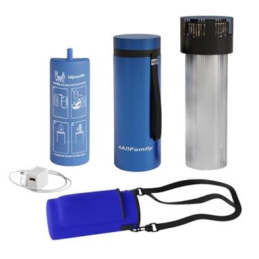 Imagem de 4ALLFAMILY Voyager AUTO Shut Off USB TSA Medication Cooler Travel Case Keep Fridge Temp 36F-46F + Biogel Ice Pack |Perfect Medical Cooler Diabetes Insulin Eye Drop Artrite (Azul Escuro)