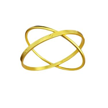 Imagem de Pulseiras de anel duplo banhado a ouro para mulheres