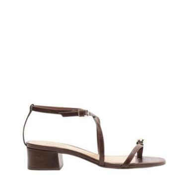 Imagem de Sandália Arezzo Salto Bloco Tiras Finas Adorno-Feminino