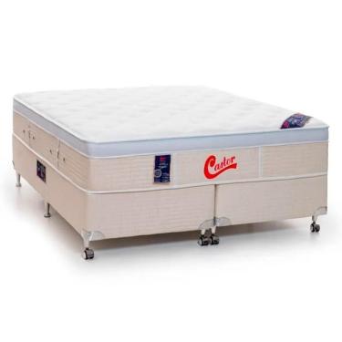 Imagem de Cama Box + Colchão Castor King Vitagel Euro One Face Pocket 193x203x59cm