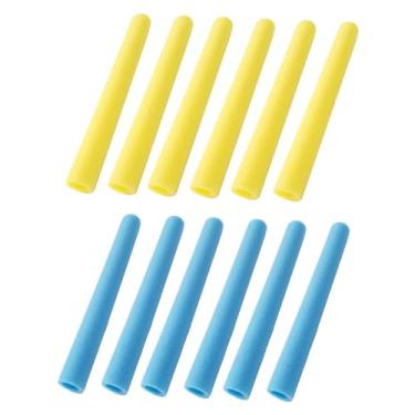 Imagem de oshhni 12x protetoras de espuma para trampolim, 16 polegadas, almofadas de reposição para acessórios de trampolim infantil, cama de salto, Azul E Amarelo
