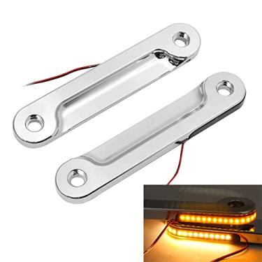 Imagem de HIYOYO Suporte de seta de garfo dianteiro de motocicleta com amortecedor de LED para Harley Touring Road King Street Gilde Electra Glide com modelos Batwing 1997-2024, cromado