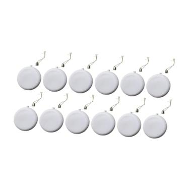 Imagem de UGPLM Conjunto de 12 enfeites de Natal em formato de bola branca para artesanato DIY, discos planos para árvore de Natal, decoração de parede, loja,