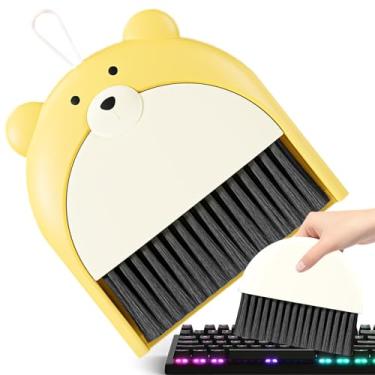 Imagem de Conjunto de pá e escova, conjunto de pá e escova pequena | Conjunto de vassoura de mão pequena e pá de lixo,Conjunto de pá de vassoura de mesa, desenho animado, urso, padrão, teclados, limpeza, vassou