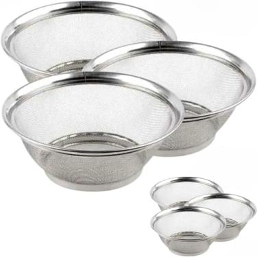 Imagem de Cesta Decorativa em Aço Inox, 22cm de Diâmetro, Vazada para Frutas e Pães, Design Moderno, Resistente à Corrosão, Acabamento Premium