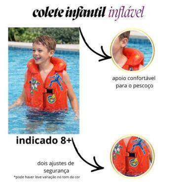 Imagem de Boia Colete Inflável Infantil Piscina Praia Menino e Menina Cor:Vermel