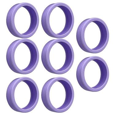 Imagem de Generic As Rodas da Mala de Bagagem Cobrem Proteção Durável Com Rodízio Com Absorção de Choque para Móveis, 8 Peças Com Cancelamento de Ruído, Capas de Silicone para Carrinhos para Viajantes (Roxo)