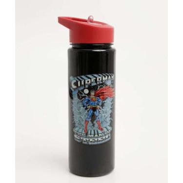 Imagem de Garrafa Squeeze Estampa Super Homem Warner Bros 670ML-33092, UN, Preto