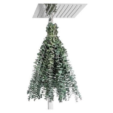 Imagem de Decoração de casa 10 peças de hastes secas de eucalipto 43 cm eucalipto real para pendurar no chuveiro, 100% feito de folhas frescas de eucalipto, flor artificial para decoração de casamento