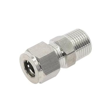 Imagem de Conector de compressão de virola dupla SS 304 de aço inoxidável 6 mm, 8 mm, 10 mm, 12 mm, tubo para tubo NPT macho de 1/20.3 cm 1/10.2 cm 3/20.3 cm 1/5.1 cm (tubo OD de 9,53 mm, 1/10.2 cm)