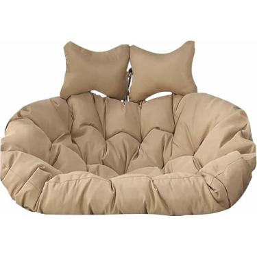 Imagem de Almofada de substituição impermeável para cadeira suspensa dupla em formato de ovo, 150 x 110 cm (59 x 43 polegadas), almofada para rede de 2 lugares (150 x 110 cm/59 x 43 polegadas)