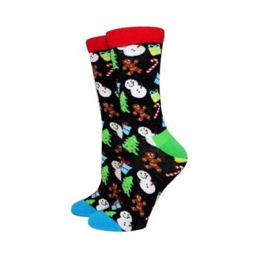 Imagem de Meias De Natal De Algodão Longas Para Mulheres E Homens, Estilo Casual