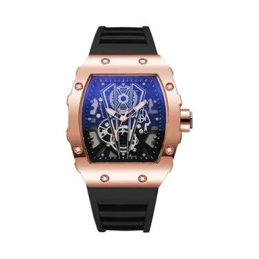 Imagem de Relógio De Luxo Masculino Com Mostrador Grande, Pulseira De Silicone, 