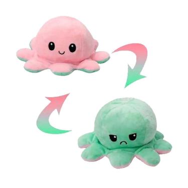 Imagem de Polvo De Pelucia Carinha Humor Polvo Tiktok Reversível Cor:colorido;tamanho:único;gênero:unissex