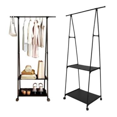 Imagem de Rack de Roupas Arara Sapateira Cabideiro Closet Prateleira Guarda Roup