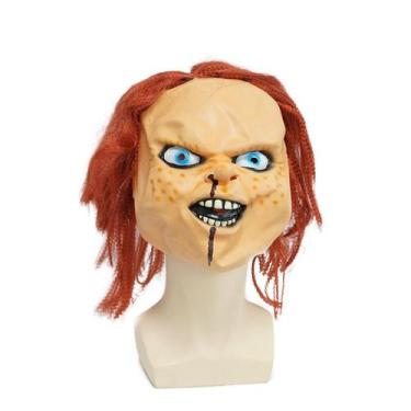 Imagem de Chapéu de máscara Chucky para cosplay de Halloween em látex para adult