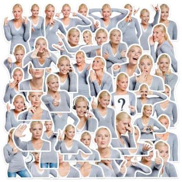 Imagem de Adesivos, 50 unidades/lote, mulheres, loiras, irmãs, vinil impermeável