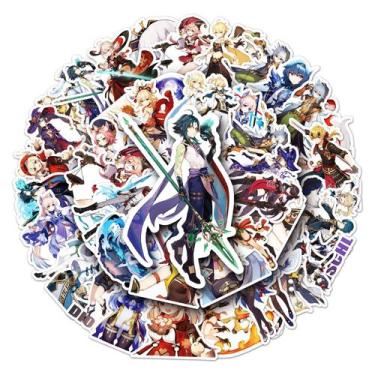Imagem de Adesivos Genshins Impacts Anime à prova d'água, 50 unidades - yiweisai