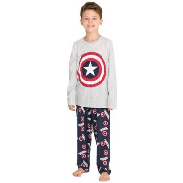 Imagem de Pijama Infantil Longo Capitão América - Marvel 27.05.0105, 8