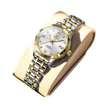 Imagem de Relógio Mecânico Automático Feminino À Prova d'Água Em Aço Inoxidável 