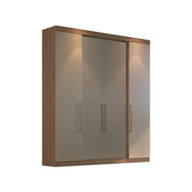 Imagem de Roupeiro 4 Portas Solteiro Édez Ateneo, Off White/Nogueira - Herval, N