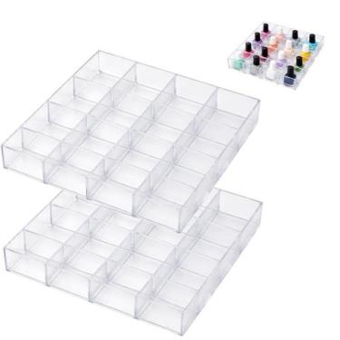 Imagem de 2 Organizadores Acrílico 16 Divisórias Multiuso Transparente - Top