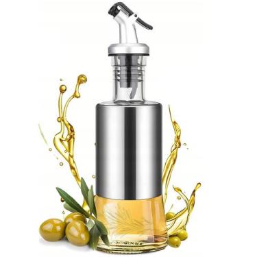 Imagem de Galheteiro Vidro 200ml Com Dosador Porta Azeite Vinagre Inox - TOP020,
