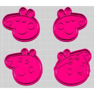 Imagem de KIT Cortador marcado PEPPA PIG, PAPAI PIG,GEORGE, MAMÃE PIG Biscoito C