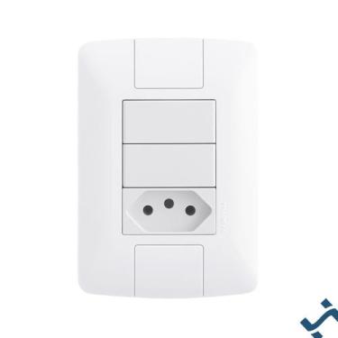 Imagem de Conjunto 4x2 com 2 Interruptores Simples 6 A 250 V e 1 Tomada 2P+T 10 