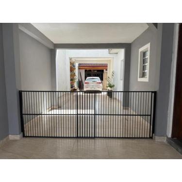 Imagem de Portão de segurança - Alumínio - 100 cm x 133 a 250 cm - Preto - Reall