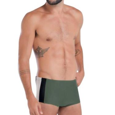 Imagem de Sunga Praia Piscina Slip Com Recorte Secagem Rápida Verão - Mash, Verd