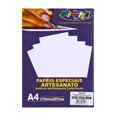 Imagem de Papel Vergê A4 c/ 50 Folhas 180g/m² - Off Paper - BRANCO