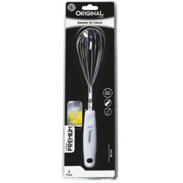 Imagem de Batedor De Ovos Claras Fouet Inox Com Cabo Branco SL0395 - Original Li