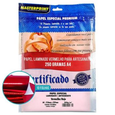 Imagem de Papel Laminado A4 250g para Artesanato Enfeites Lembrancinhas Decoraçõ